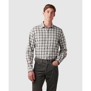 Rodd & Gunn Boltons Sports Fit Cotton Flannel Button Up Shirt Gray Plaid Large